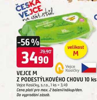 VEJCE M Z PODESTÝLKOVÉHO CHOVU 10 ks