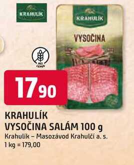 KRAHULÍK VYSOČINA SALÁM 100 g