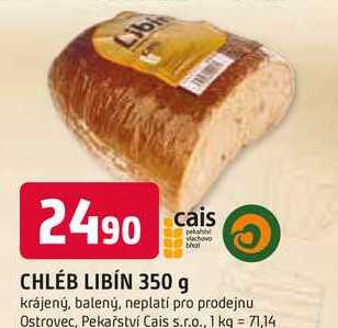 CHLÉB LIBÍN 350 g krájený, balený