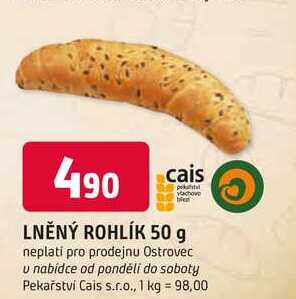 LNĚNÝ ROHLÍK 50 g