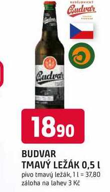 BUDVAR TMAVÝ LEŽÁK 0,5 L pivo tmavý ležák