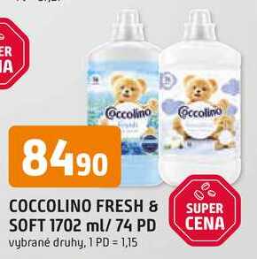 COCCOLINO FRESH & SOFT 1702 ml/ 74 PD