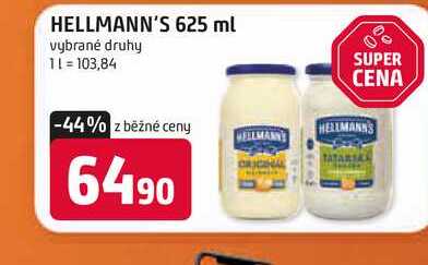 Hellmann's tatarská omáčka, majonéza 625ml, vybrané druhy