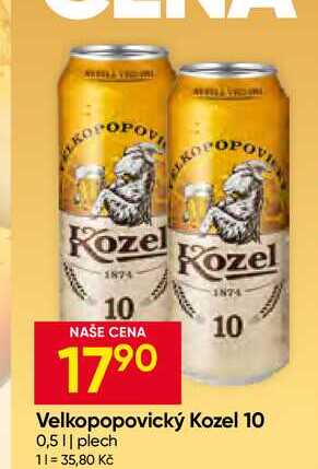 Velkopopovický Kozel 10 0,5l plech