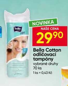 Bella Cotton odličovací tampóny vybrané druhy 70 ks