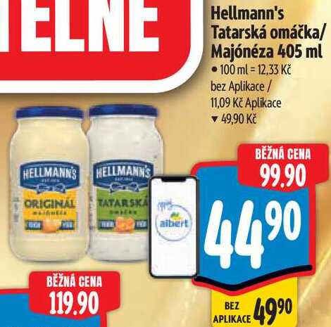 Hellmann's Tatarská omáčka/Majónéza, 405 ml