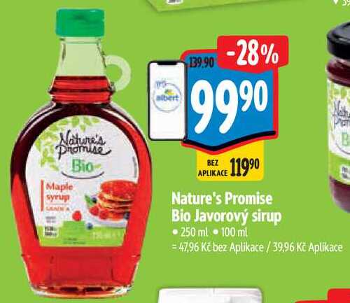 Nature's Promise Bio Javorový sirup, 250 ml