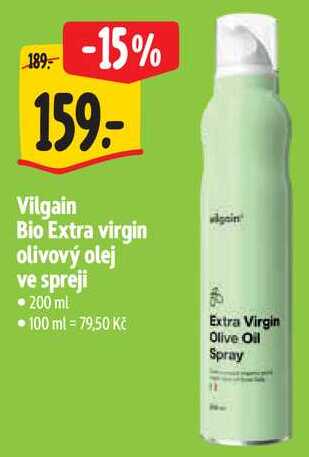 Vilgain Bio Extra virgin olivový olej ve spreji, 200 ml 