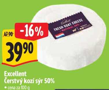 Excellent Čerstvý kozí sýr 50%, cena za 100 g 