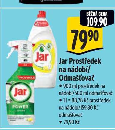 Jar Prostředek na nádobí/ Odmašťovač 900 ml