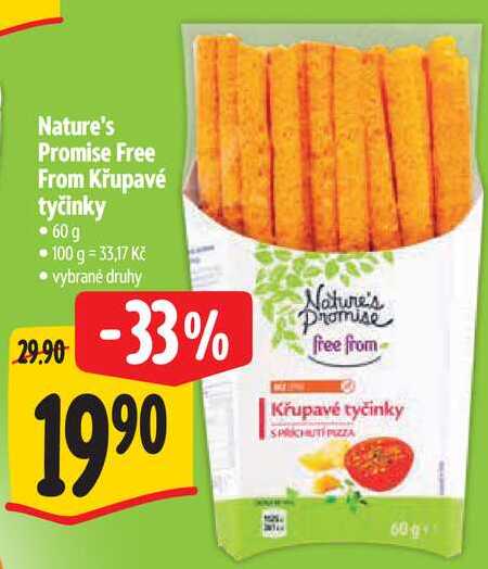 Nature's Promise Free From Křupavé tyčinky, 60g  