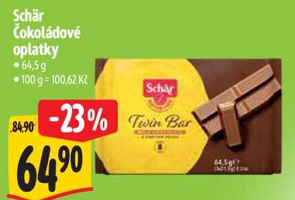 Schär Čokoládové oplatky, 64,5g