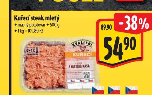 Kuřecí steak mletý 500 g