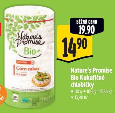 Nature's Promise Bio Kukuřičné chlebíčky, 110 g