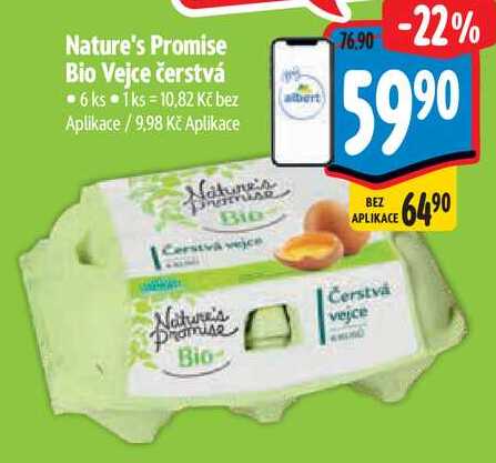 Nature's Promise Bio Vejce čerstvá, 6 ks