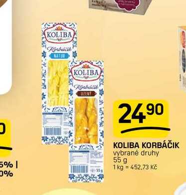 KOLIBA KORBÁČIK vybrané druhy 55 g