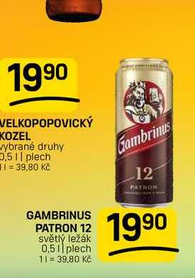 GAMBRINUS PATRON 12 světlý ležák 0,5l plech