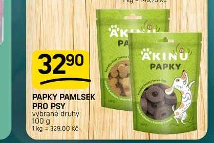 PAPKY PAMLSEK PRO PSY vybrané druhy 100 g 