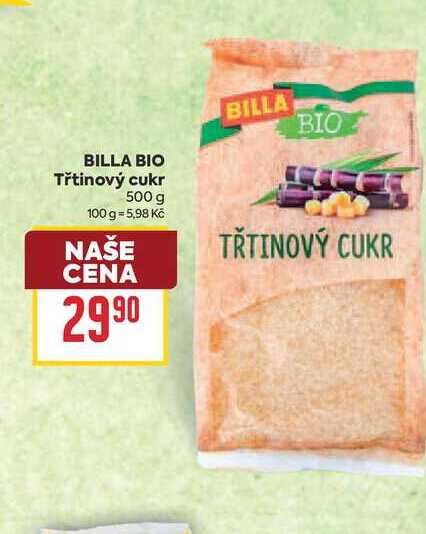 BILLA BIO Třtinový cukr 500 g