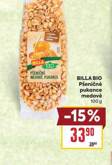 BILLA BIO Pšeničné pukance medové 100 g