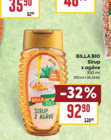 BILLA BIO Sirup z agáve 350 ml 