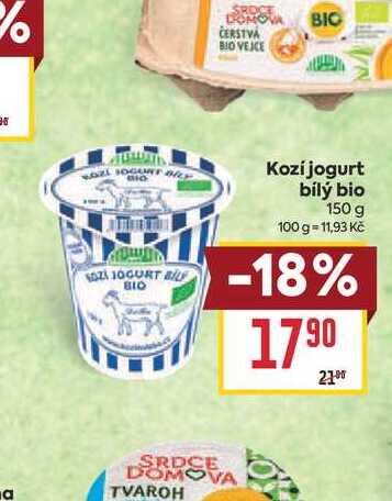 Kozí jogurt bílý bio 150 g