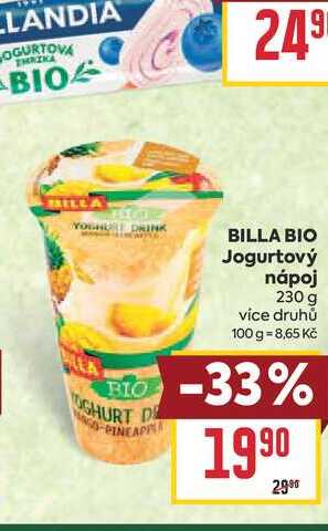 BILLA BIO Jogurtový nápoj 230 g