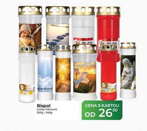 Bispol svičky hřbitovní 220g-340 g