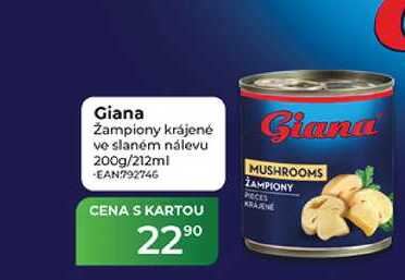 Giana Zampiony krájené ve slaném nálevu 200g/212ml