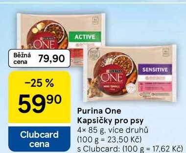 Purina One Kapsičky pro psy, 4× 85 g, více druhů  