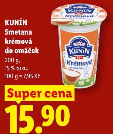 KUNÍN Smetana krémová do omáček, 200 g