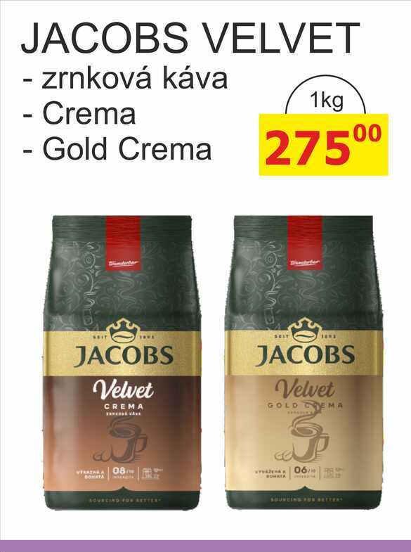 JACOBS VELVET - zrnková káva 1kg
