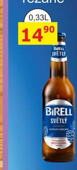 Radegast Birell světlý, nealkoholické pivo 0.33l