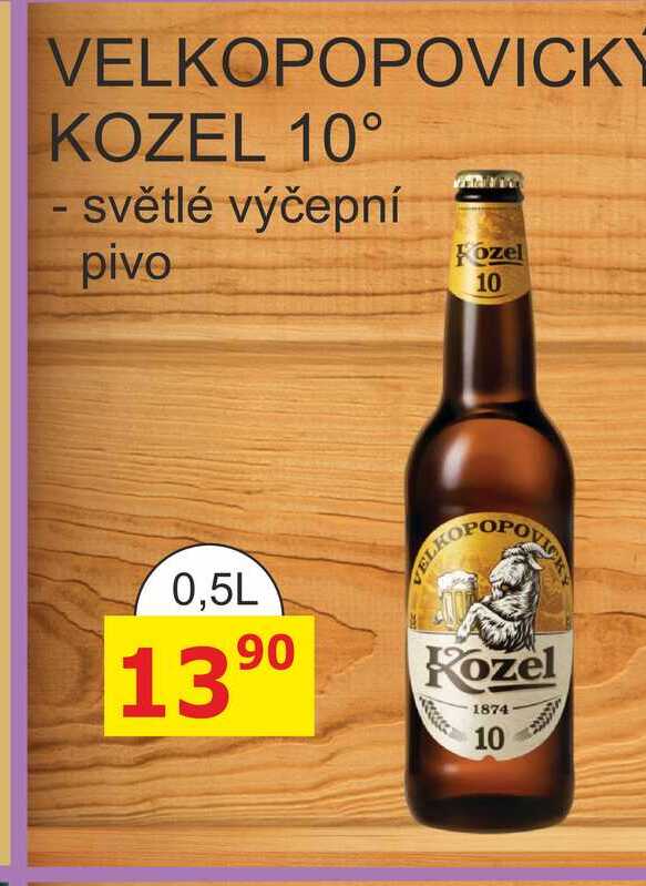 VELKOPOPOVICKY KOZEL 10° - světlé výčepní pivo 0,5L
