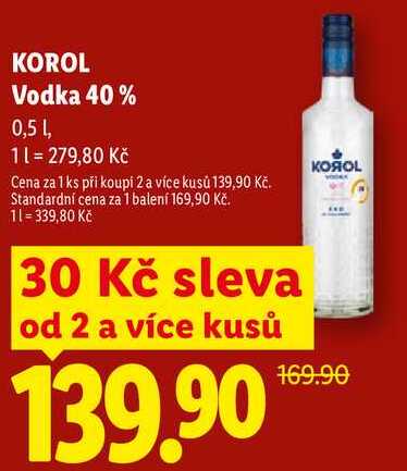 KOROL Vodka 40%, 0,5 l 