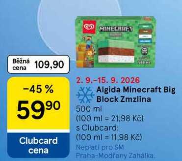 Algida Minecraft Big Block Zmzlina, 500 ml 