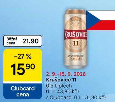 Krušovice 11, 0.5 l, plech