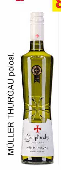 Templářské sklepy 0,75l MÜLLER THURGAU polosl.
