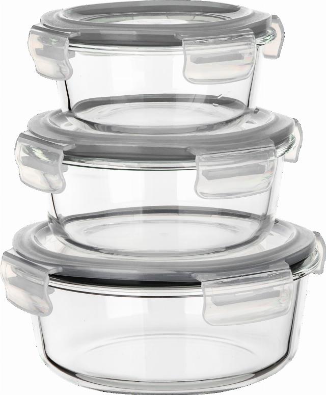 Sada dóz CULINARIA 3dílná, skleněná 370 ml, 600 ml, 910 ml