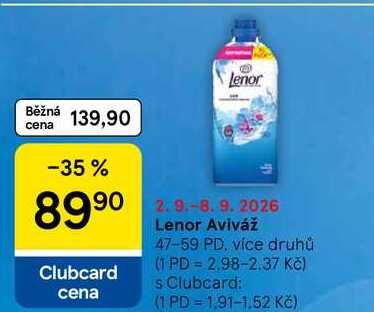 Lenor Aviváž, 47-59 PD, více druhů