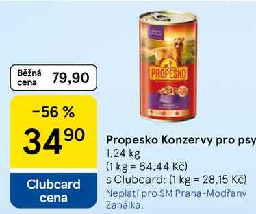 Propesko Konzervy pro psy, 1.24 kg 