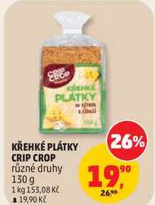 KŘEHKÉ PLÁTKY CRIP CROP různé druhy, 130 g