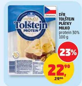 SÝR TOLŠTEJN PLÁTKY MILKO protein 30%, 100 g