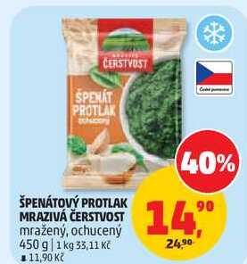 ŠPENÁTOVÝ PROTLAK MRAZIVÁ ČERSTVOST mražený, ochucený, 450 g