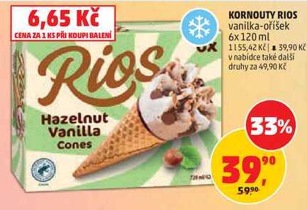 KORNOUTY RIOS vanilka-oříšek, 6x120 ml