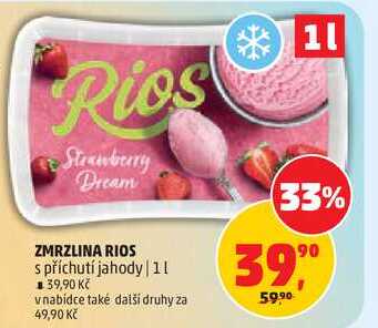 ZMRZLINA RIOS s příchutí jahody, 1 l