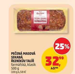 PEČENÁ MASOVÁ SEKANÁ ŘEZNÍKŮV TALÍŘ farmářská, 500 g