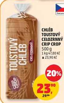 CHLÉB TOUSTOVÝ CELOZRNNÝ CRIP CROP, 500 g