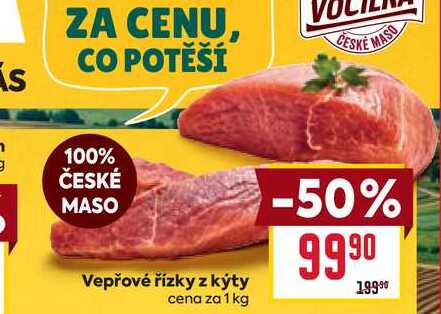 Vepřové řízky z kýty cena za 1 kg
