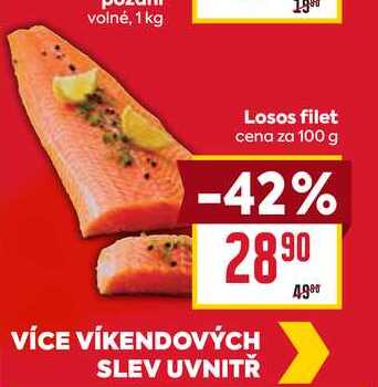 Losos filet cena za 100 g
